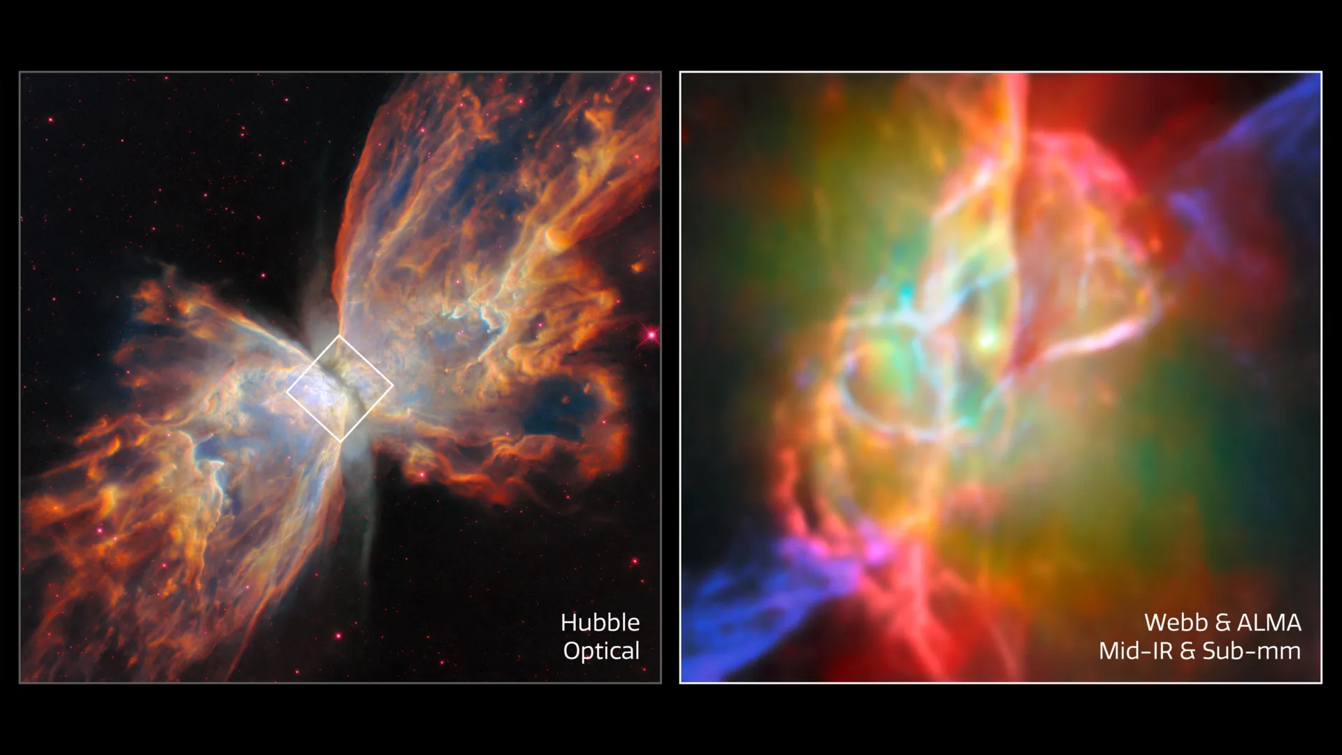 Butterfly nebula reveals sparkling gems, fiery dust, and the ingredients of life 1 Butterfly nebula reveals sparkling gems, fiery dust, and the ingredients of life